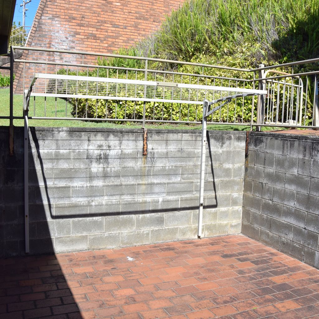 Patio and clothes line.