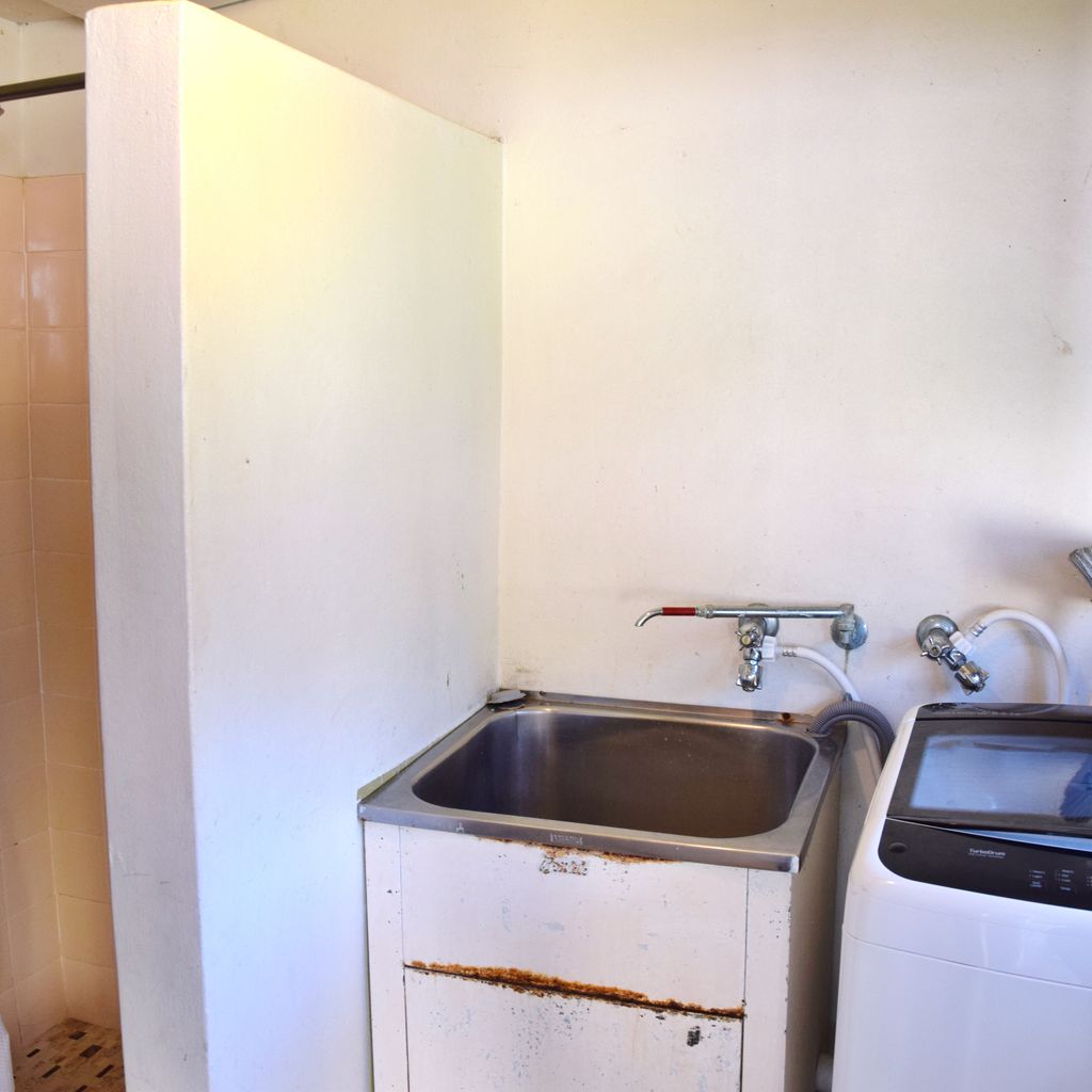 Laundry and downstairs shower.