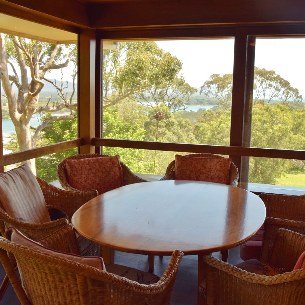 Semi-enclosed outdoor dining area.