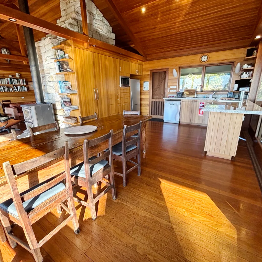Dining area and kitchen.