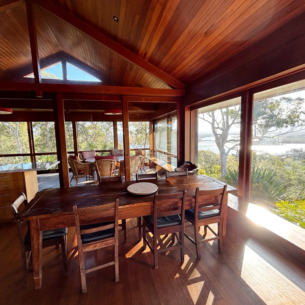 Dining area and semi-enclosed outdoor dining area.