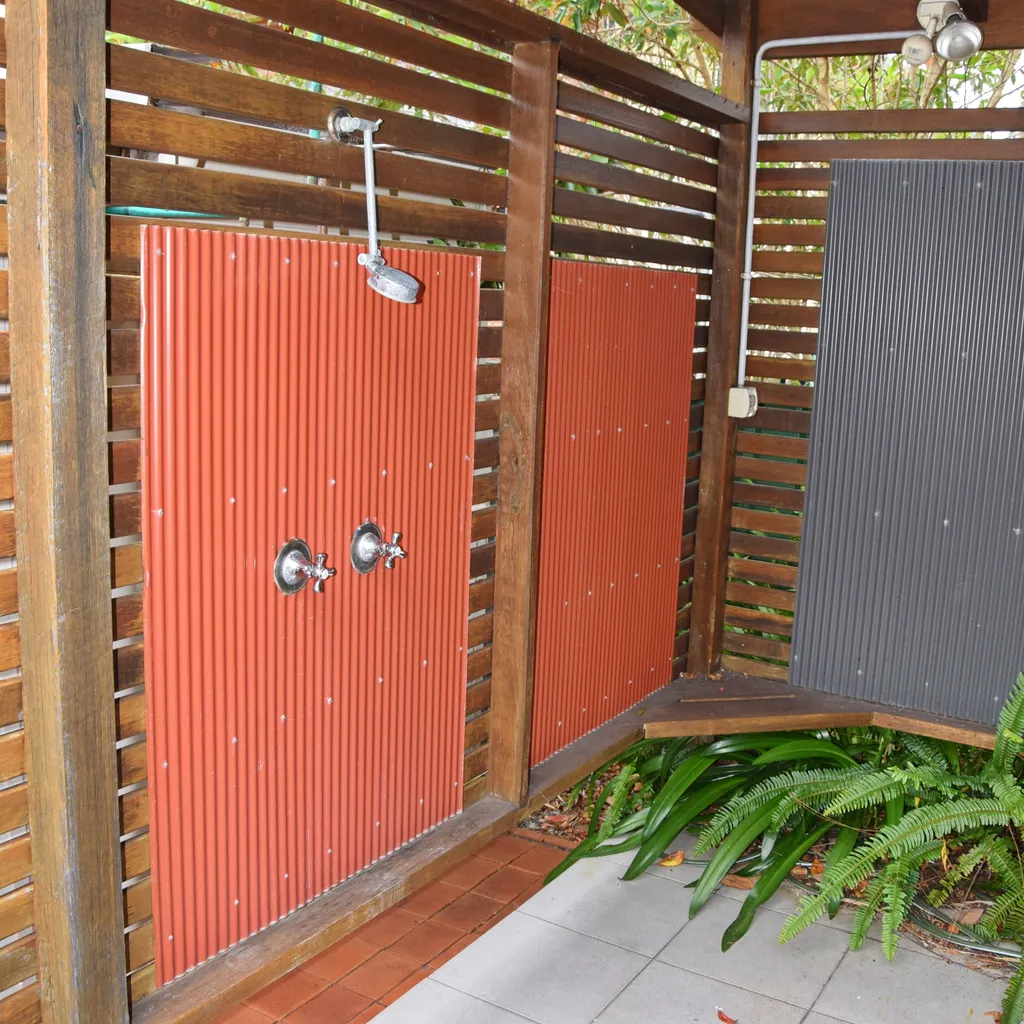 Outdoor shower.