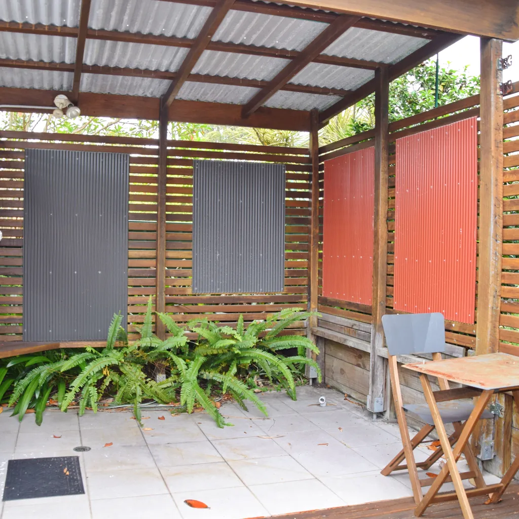 Outdoor shower.