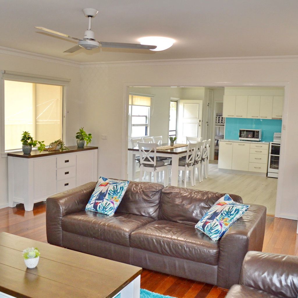 Living, kitchen and dining area.