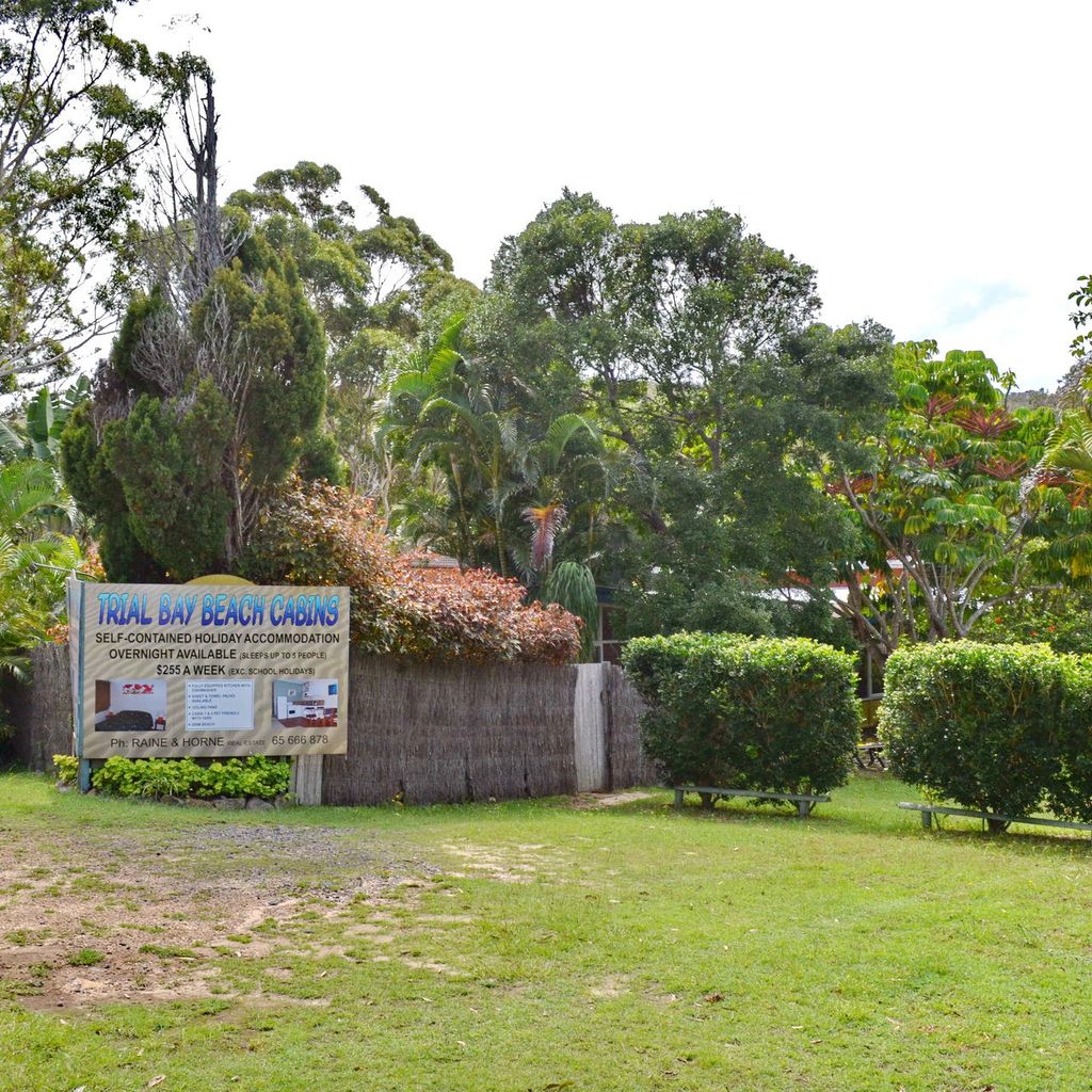Sign at entrance to complex.