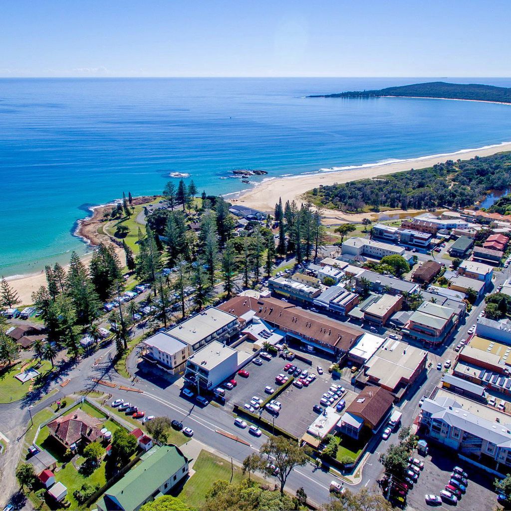 Aerial view of the property.