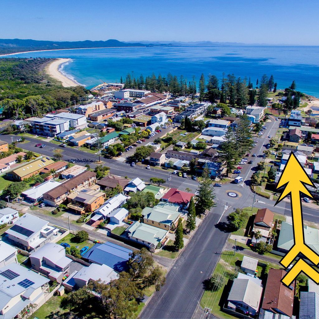Aerial view of the property.