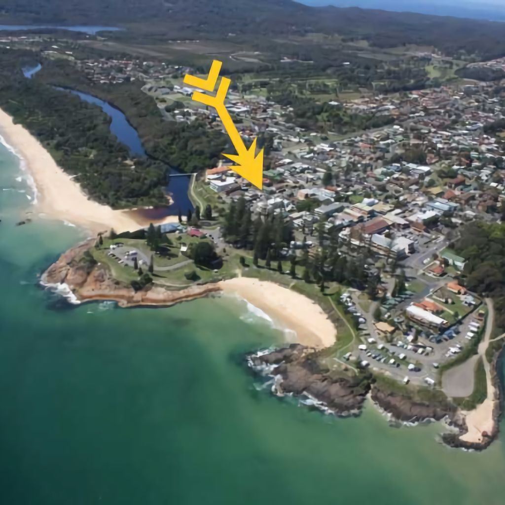 Aerial view of the property.