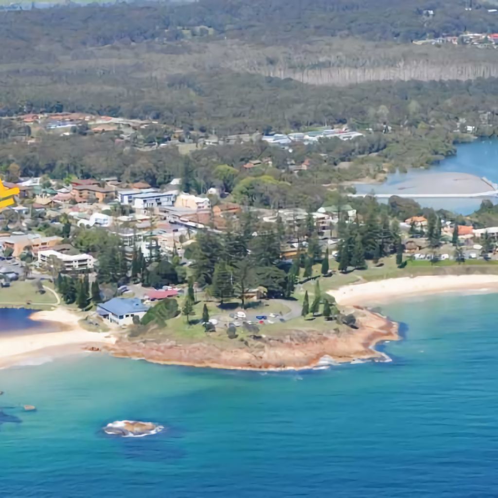 Aerial view of the property.