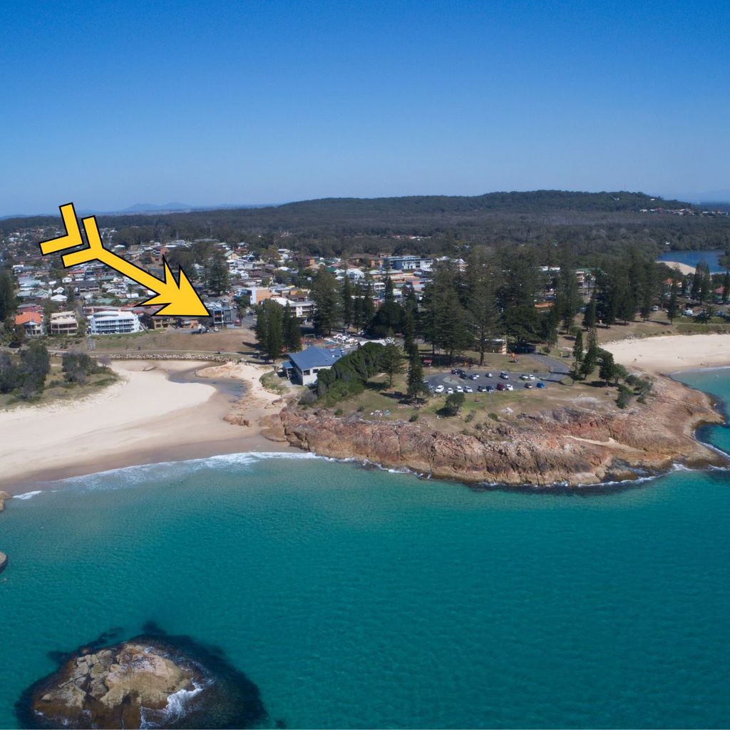 Aerial view of the property.