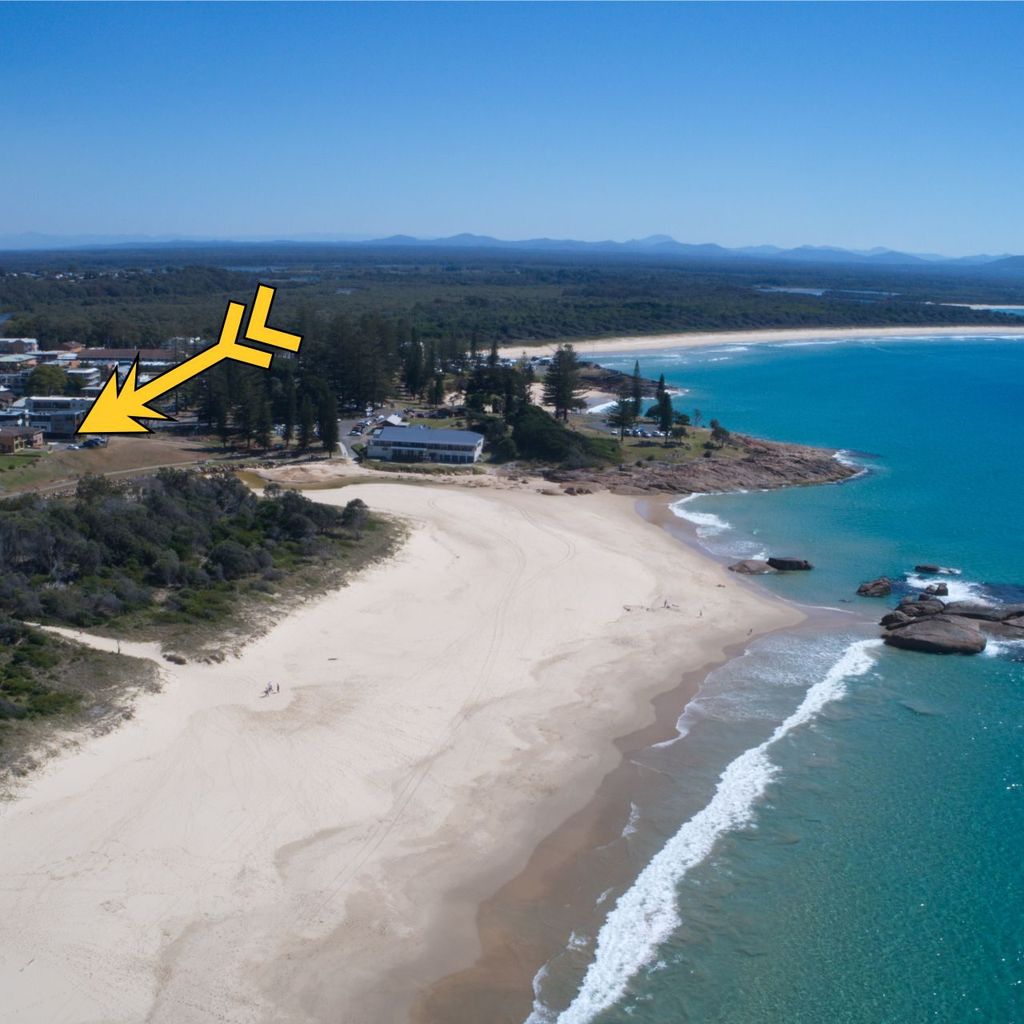 Aerial view of the property.