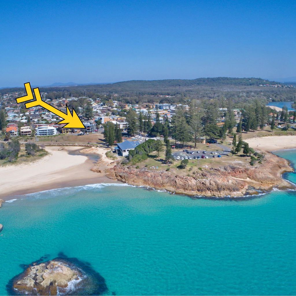 Aerial view of the property.