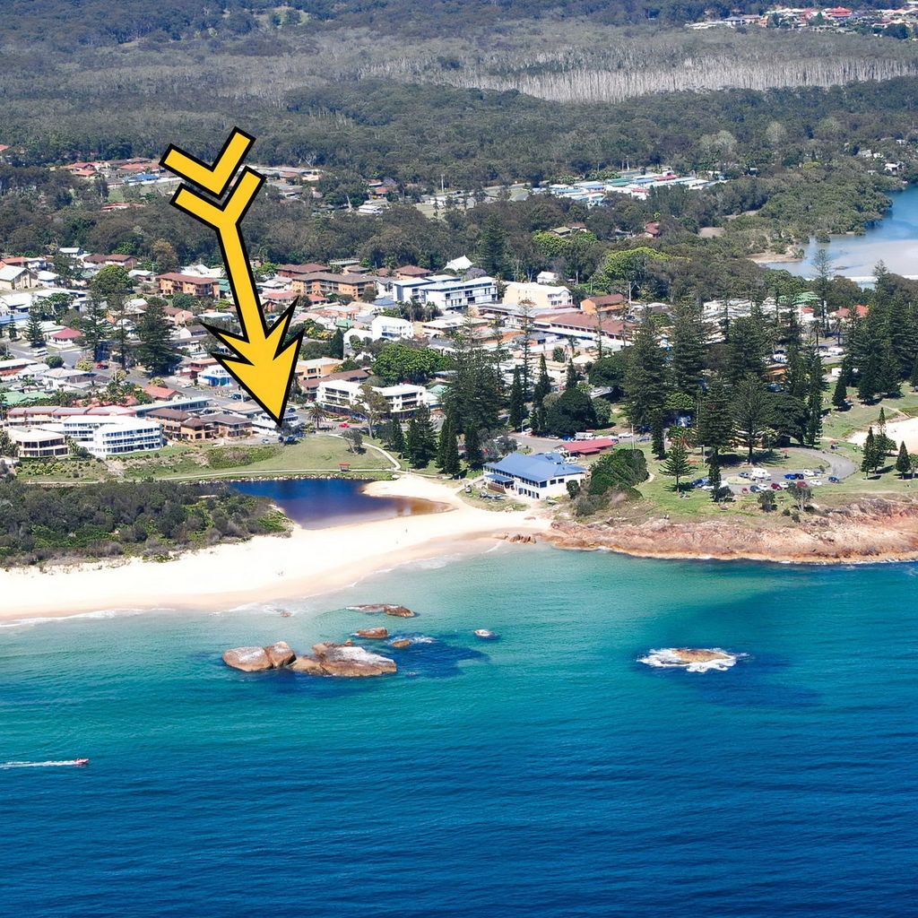 Aerial view of the property.