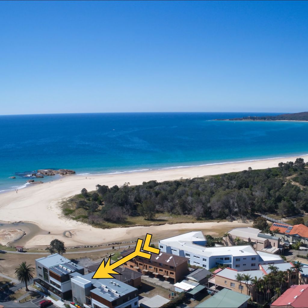 Aerial view of the property.