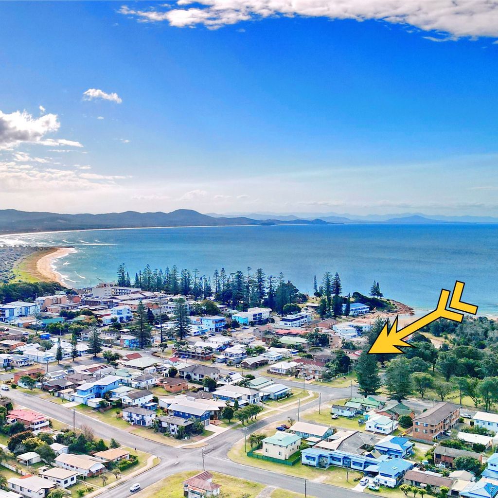 Aerial view of the property.