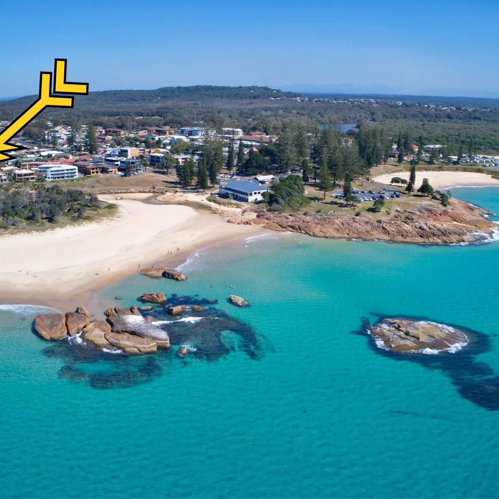 Aerial view of the property.