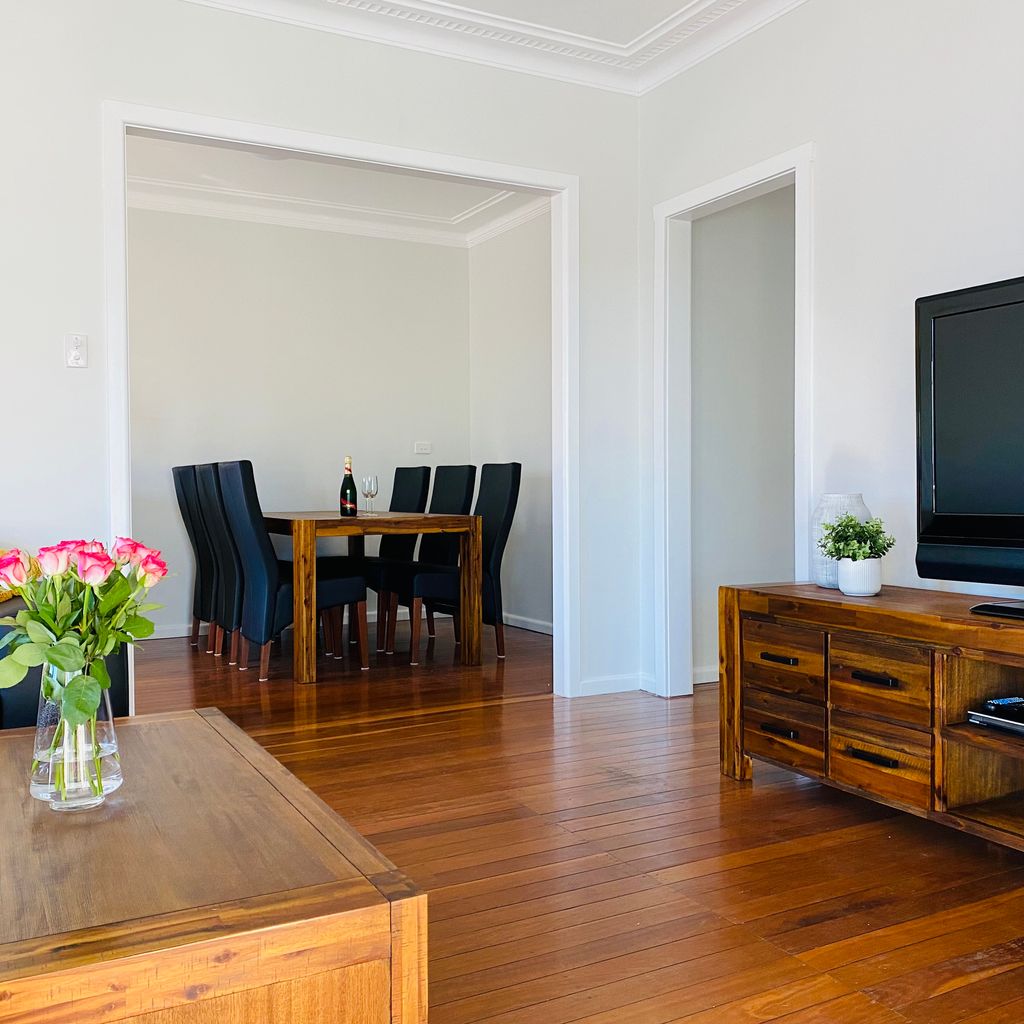 Living area and dining. 
