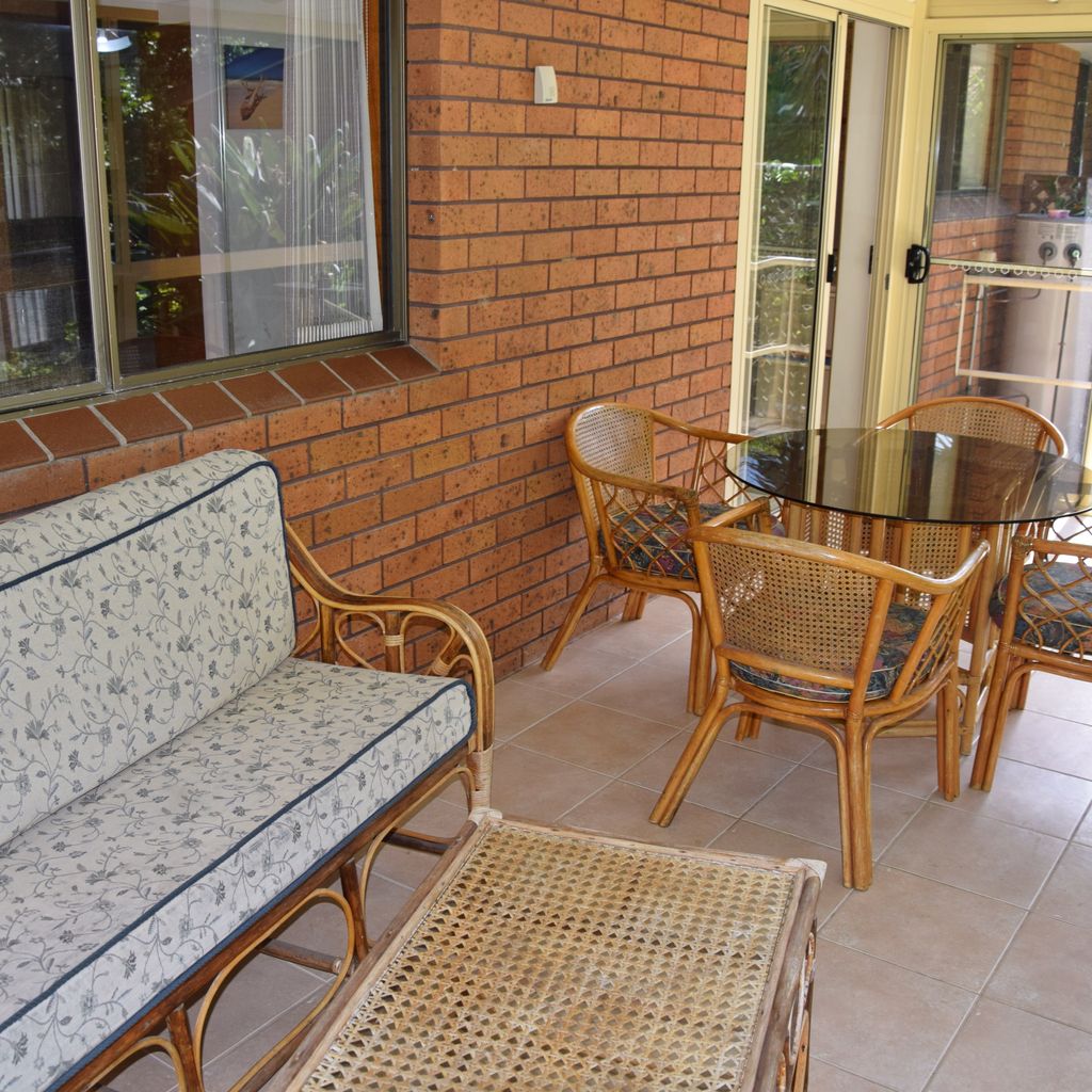 Enclosed back patio.