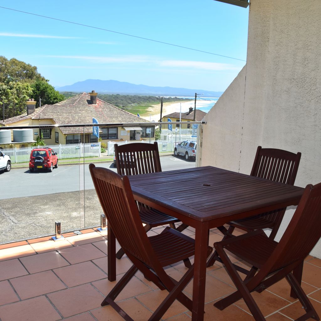 View from the balcony towards Back Beach.
