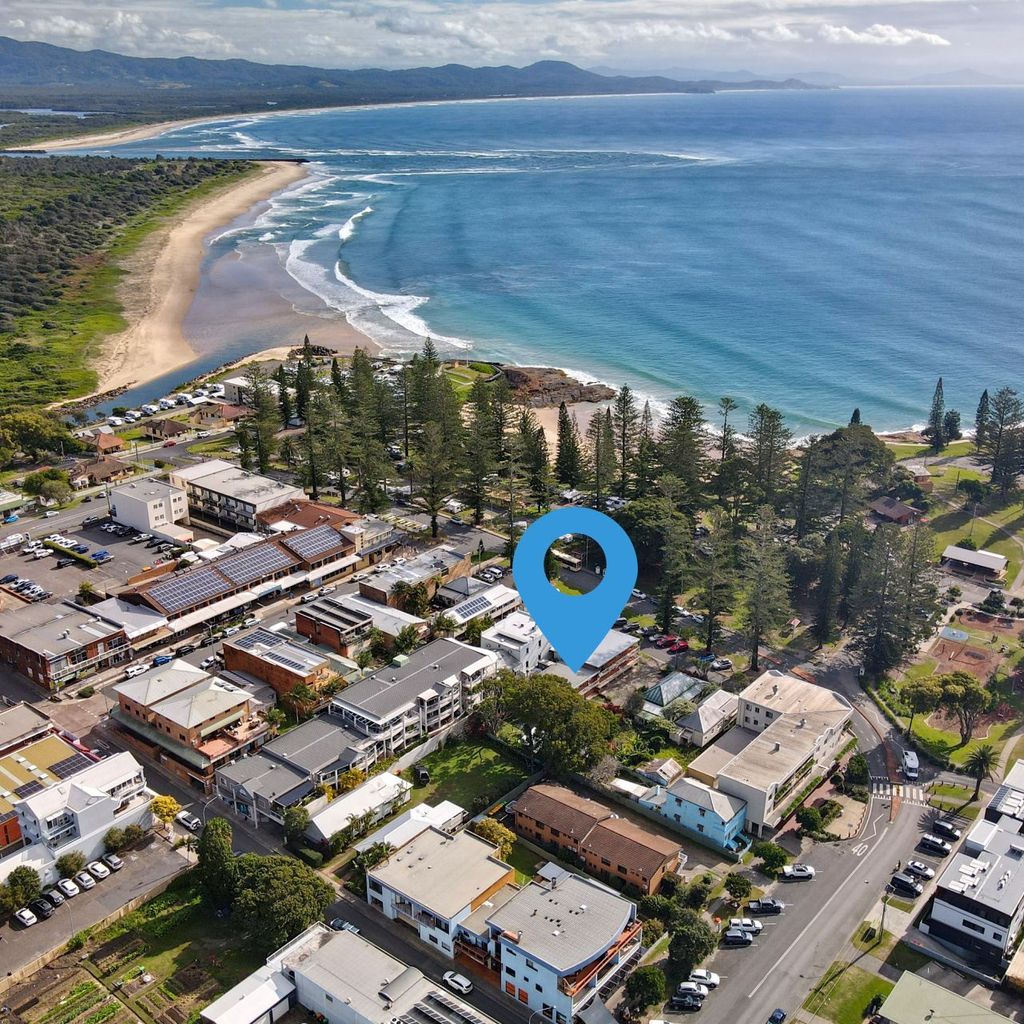 Aerial view of the property.