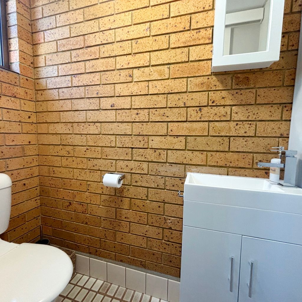 Separate toilet. 