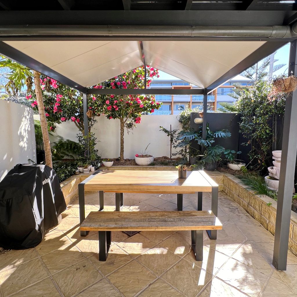 Outdoor dining area.