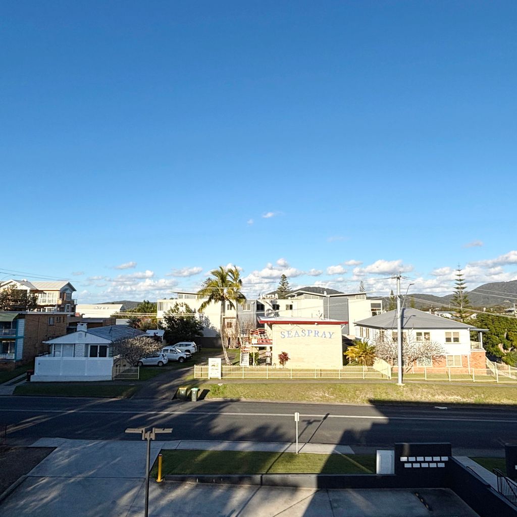 Street view from balcony. 