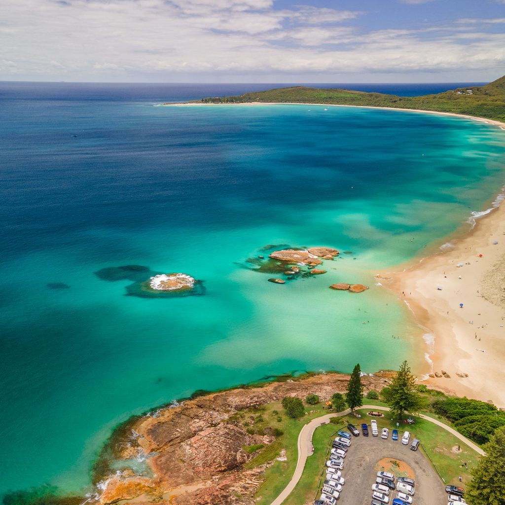 Aerial view of Trial Bay.