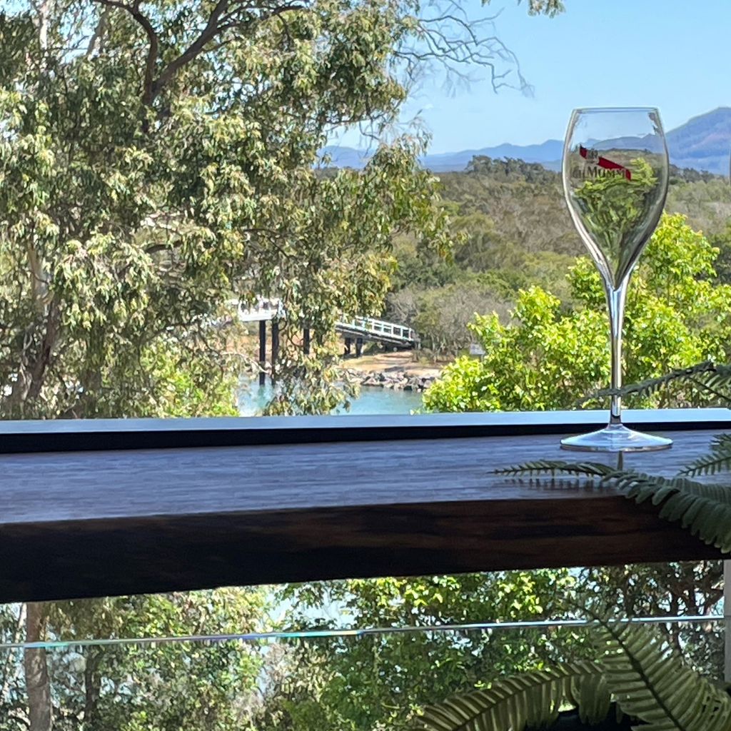 Balcony with view of back creek.