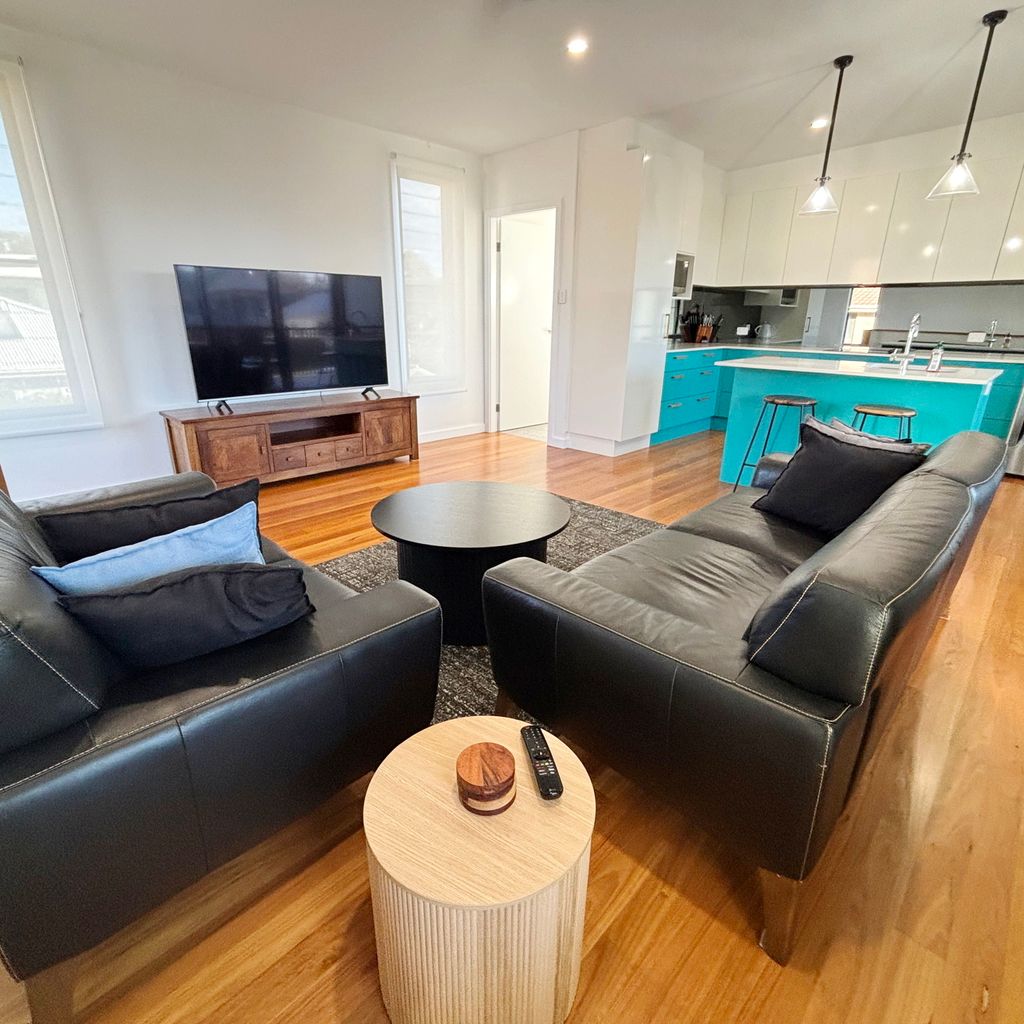 Upstairs living area and kitchen.