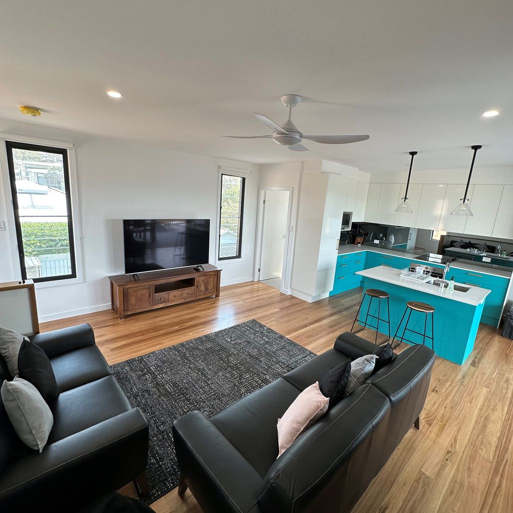 Kitchen and living area.