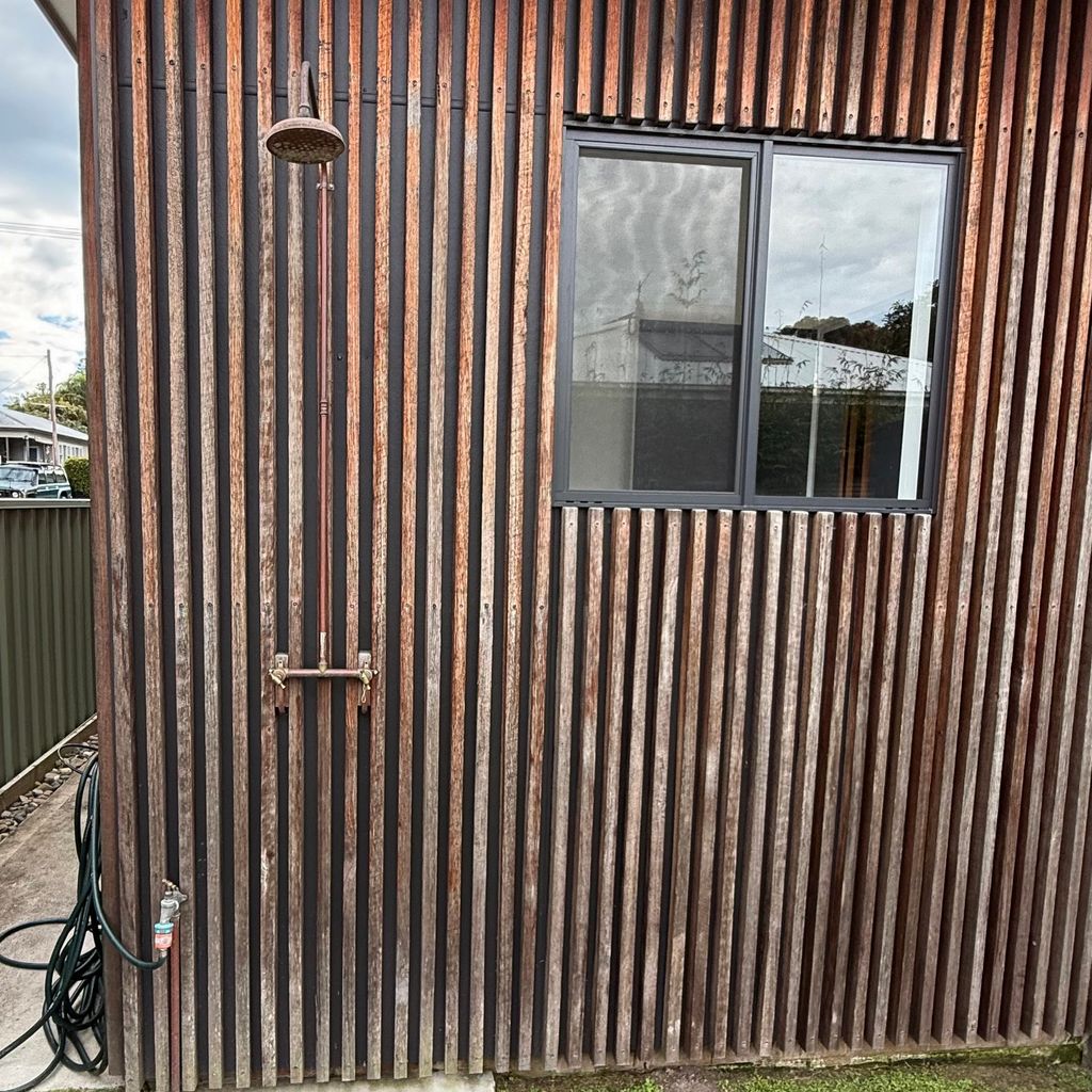 Outdoor shower.