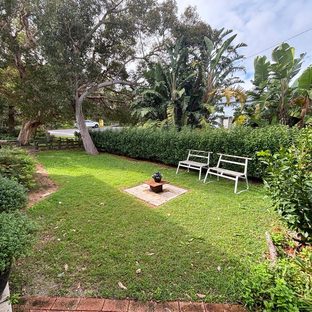 Yard on side of property. 