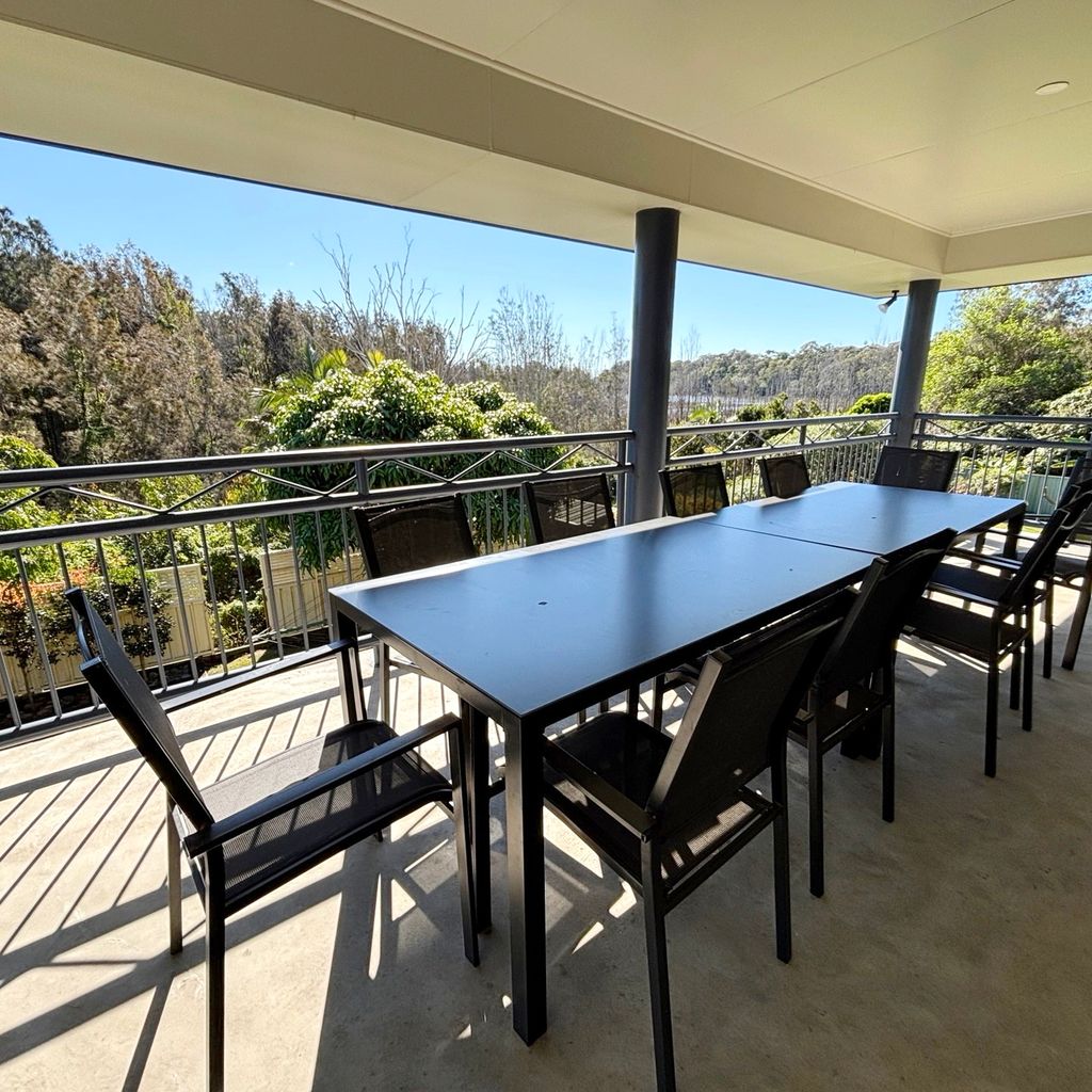 Balcony dining area. 