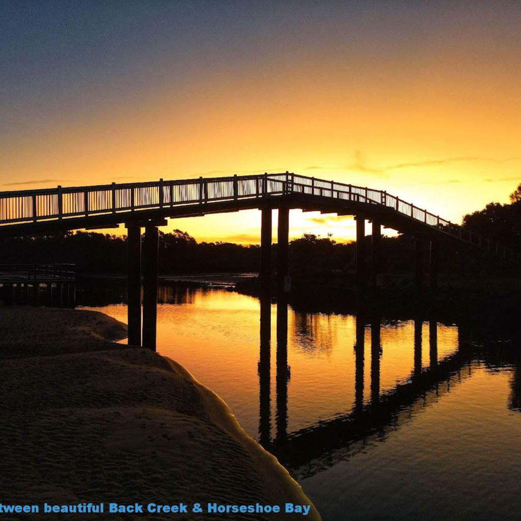 Back creek at sunset.