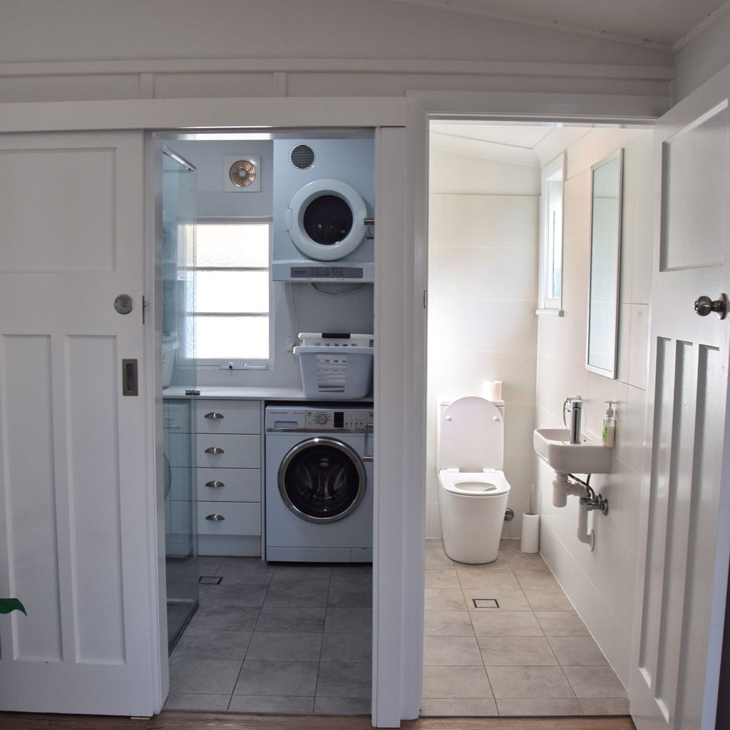 Laundry and separate toilet.