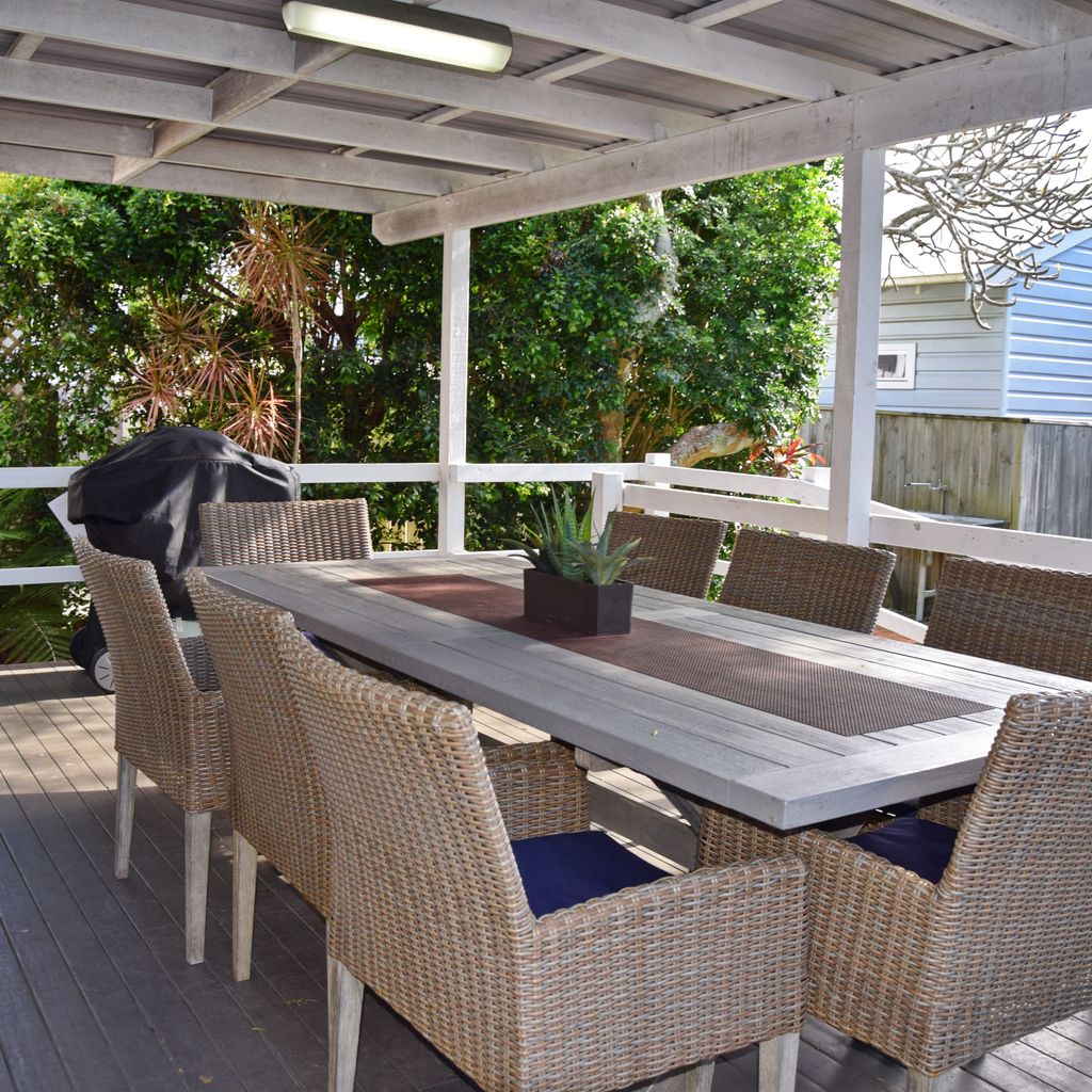 Outdoor dining area.
