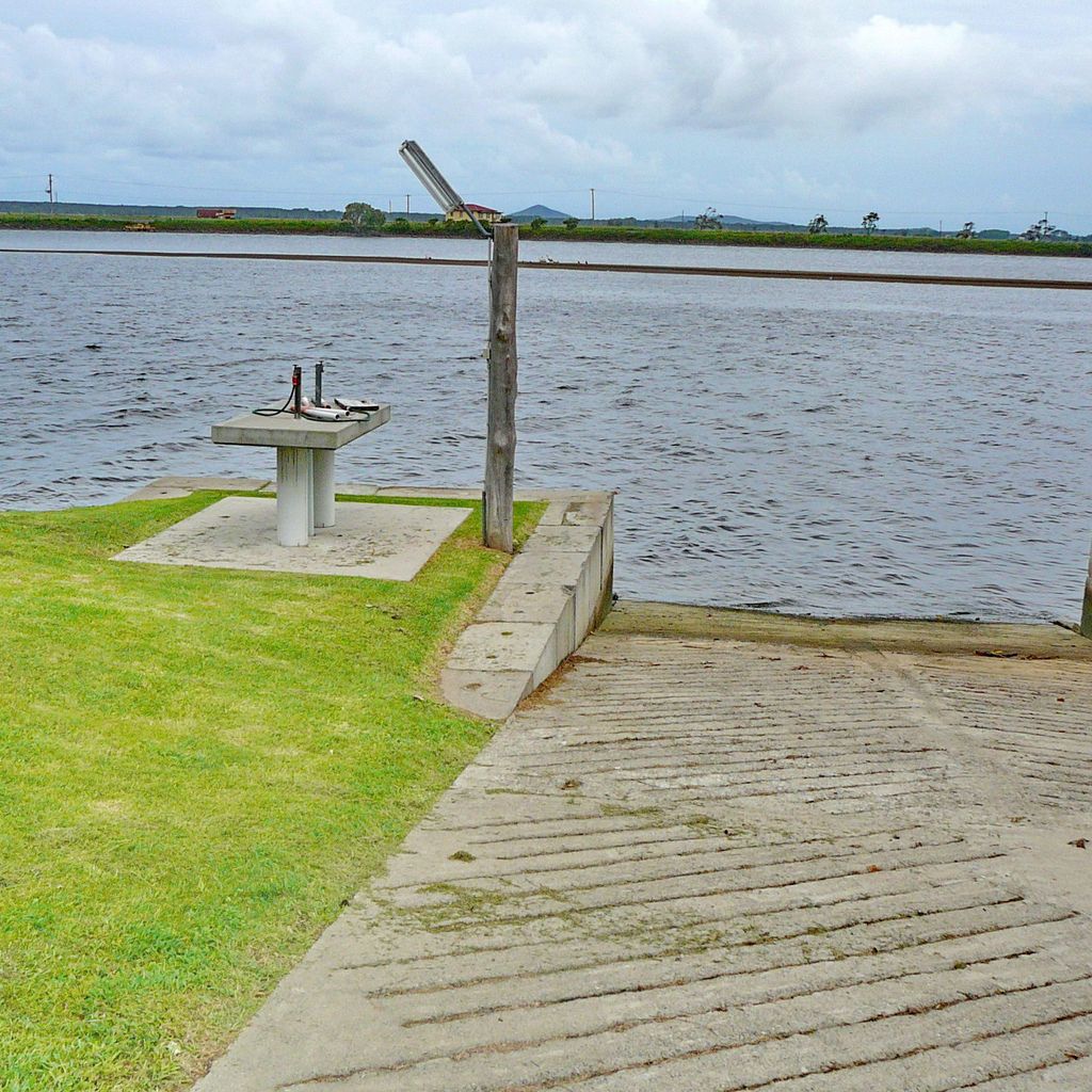 Boat ramp and fish cleaning station.