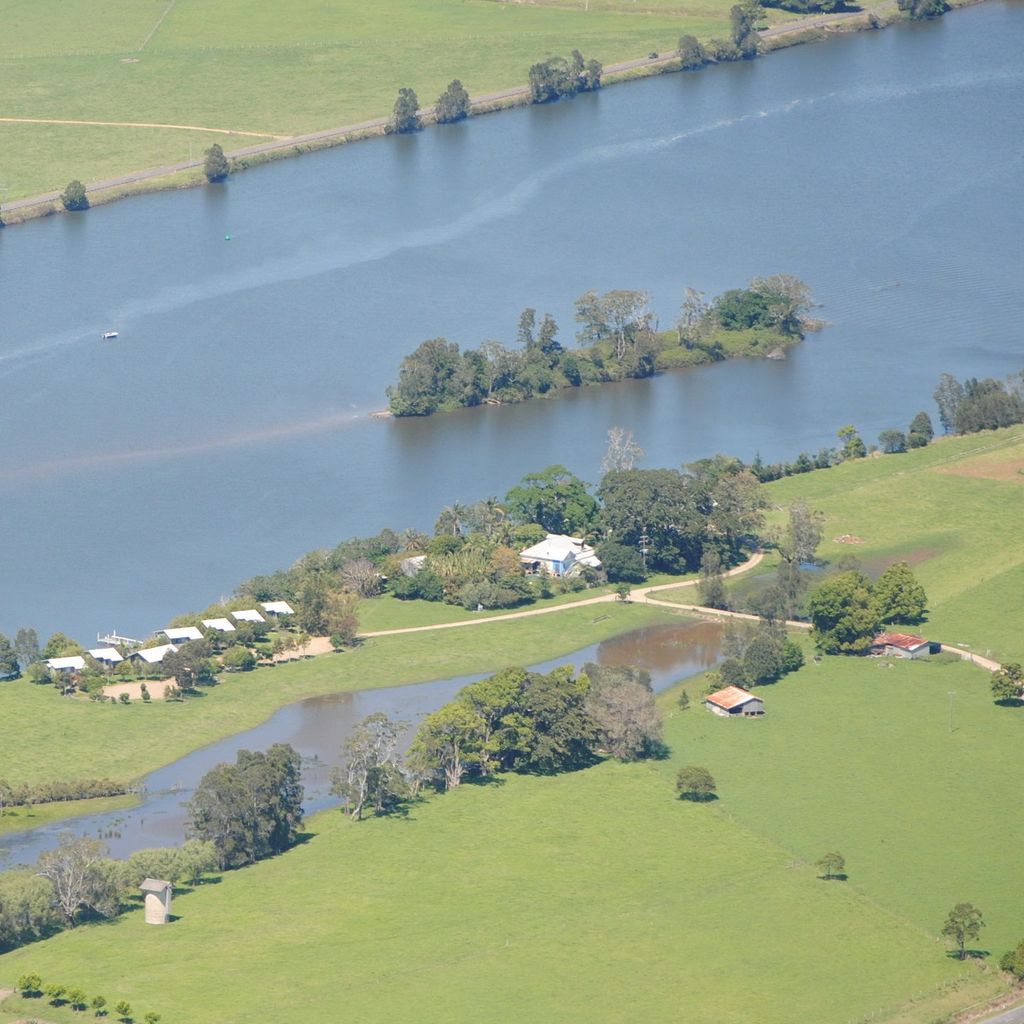 Aerial view of the property.