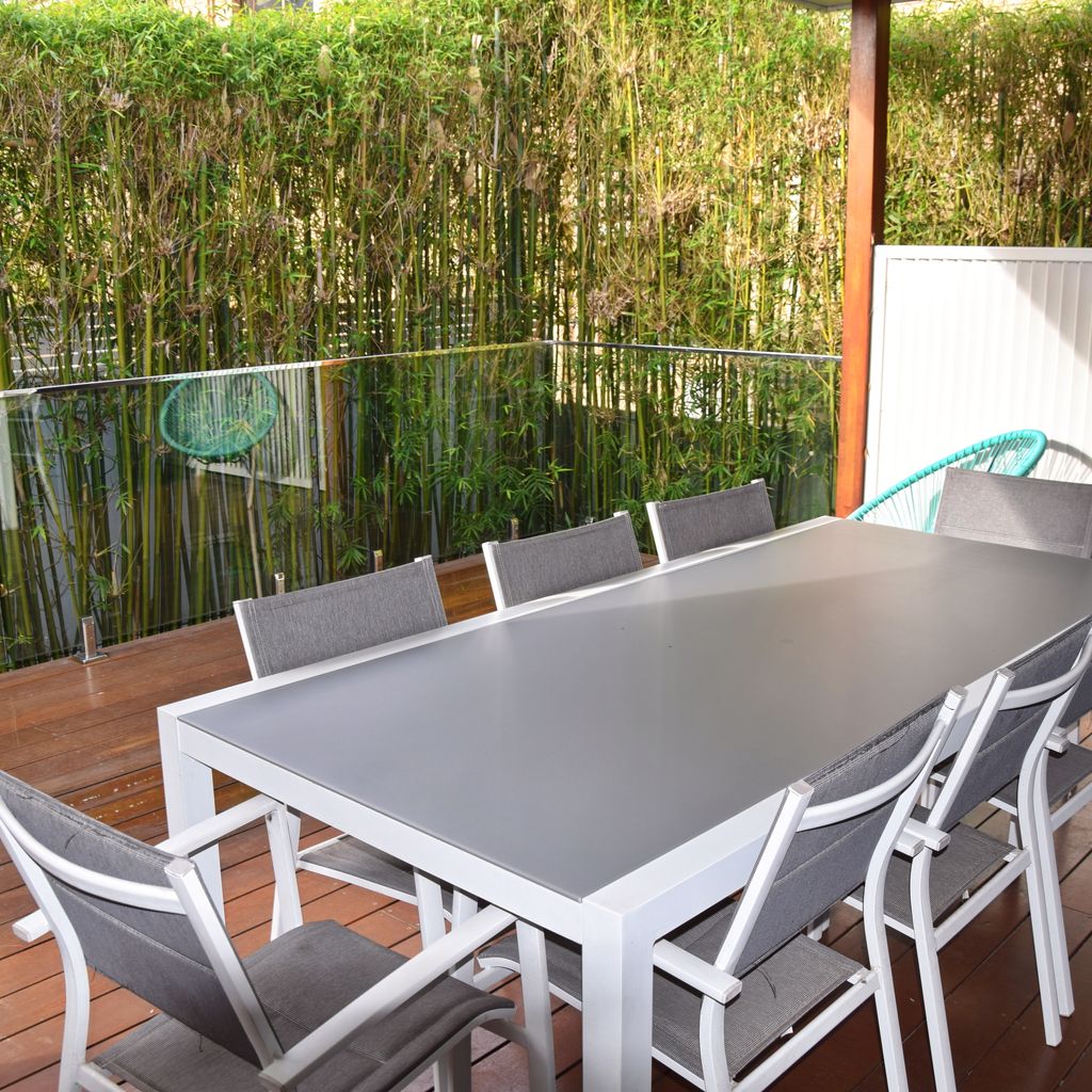 Outdoor dining area.