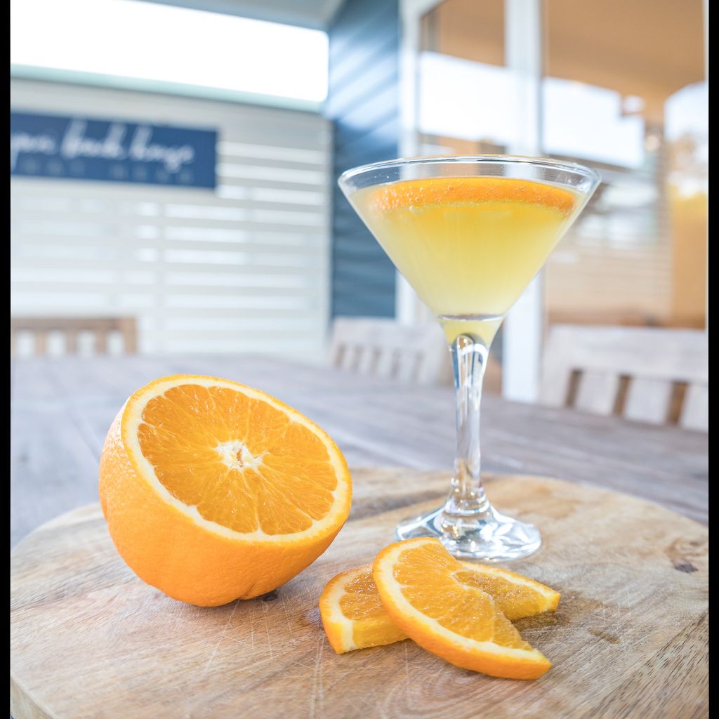 Drinks on the outdoor set.