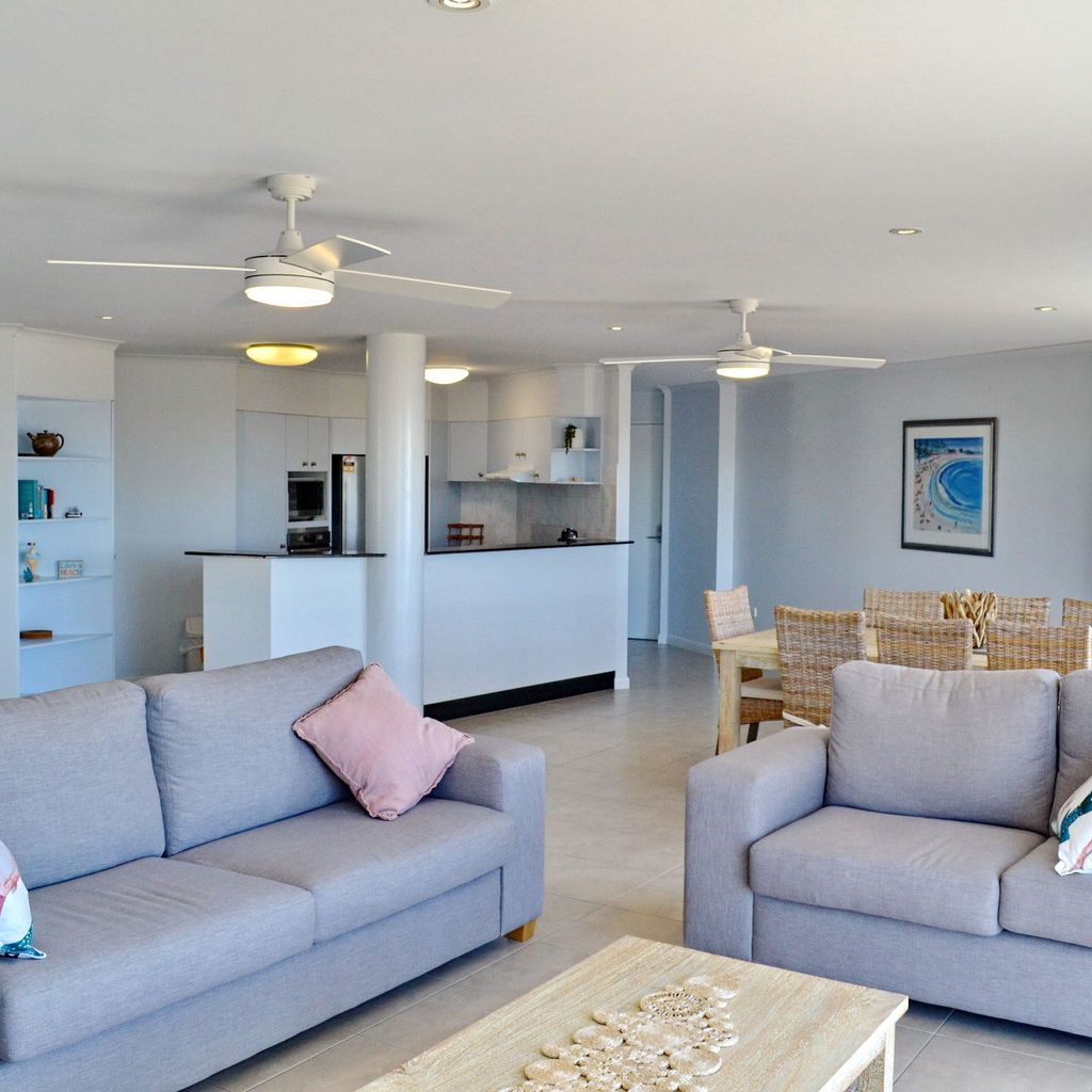 Kitchen, living and dining area.