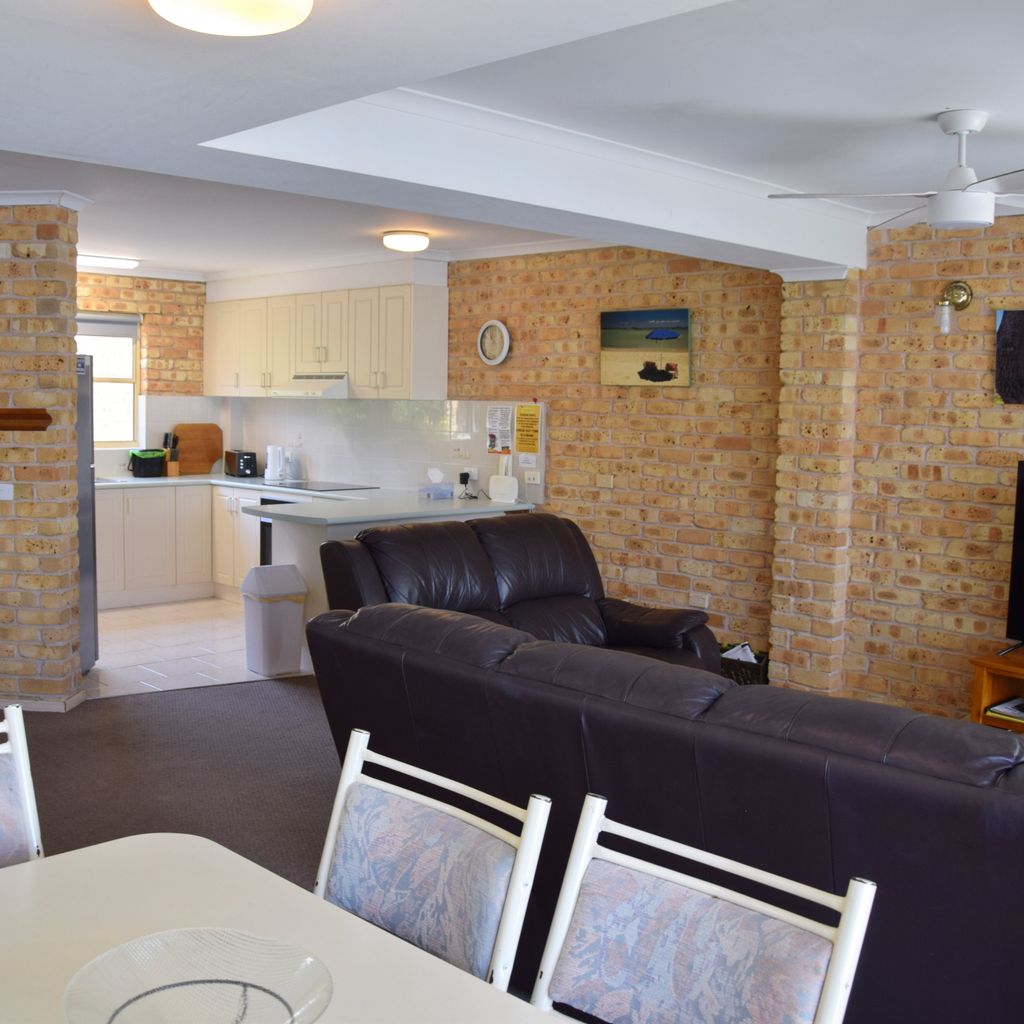 Kitchen, living and dining area.