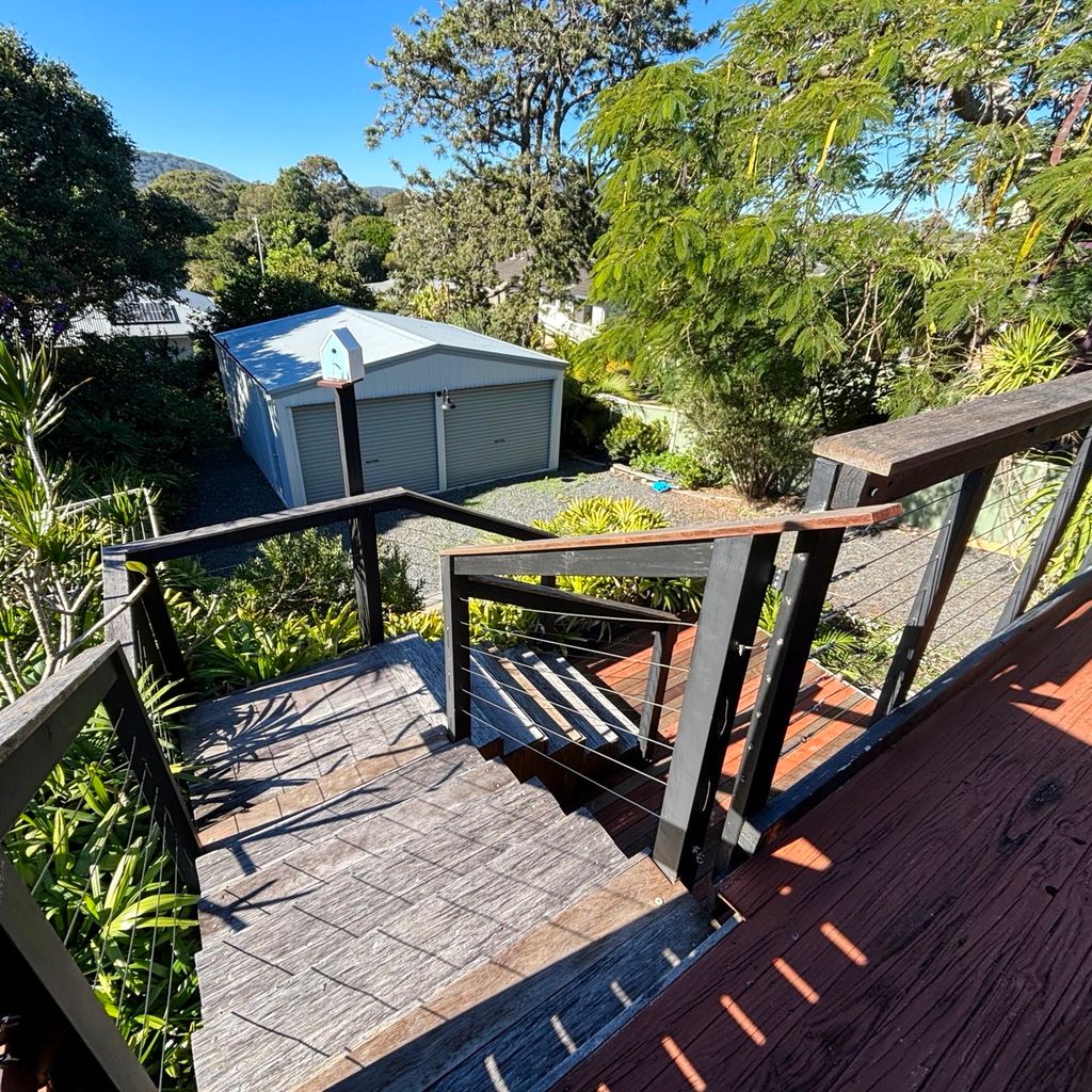 Back deck/ backyard. 