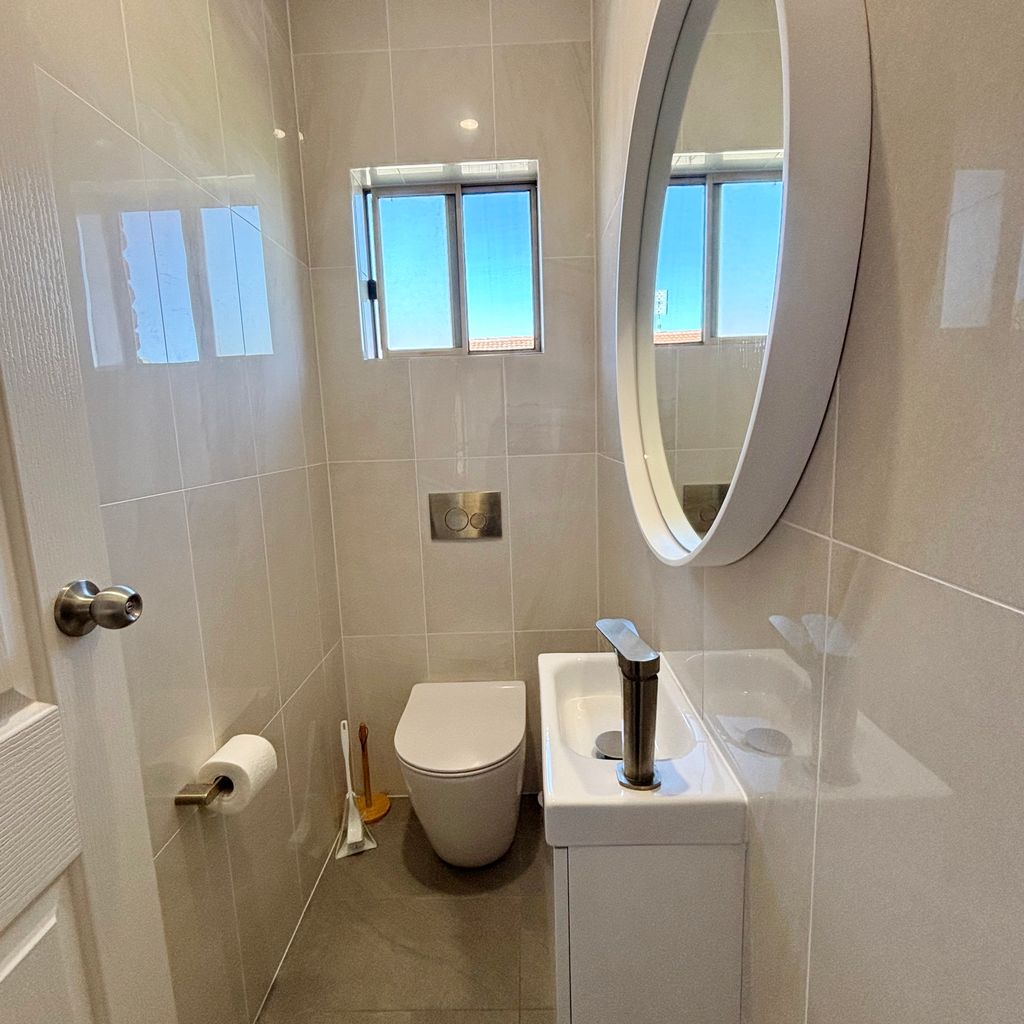 Separate toilet. 