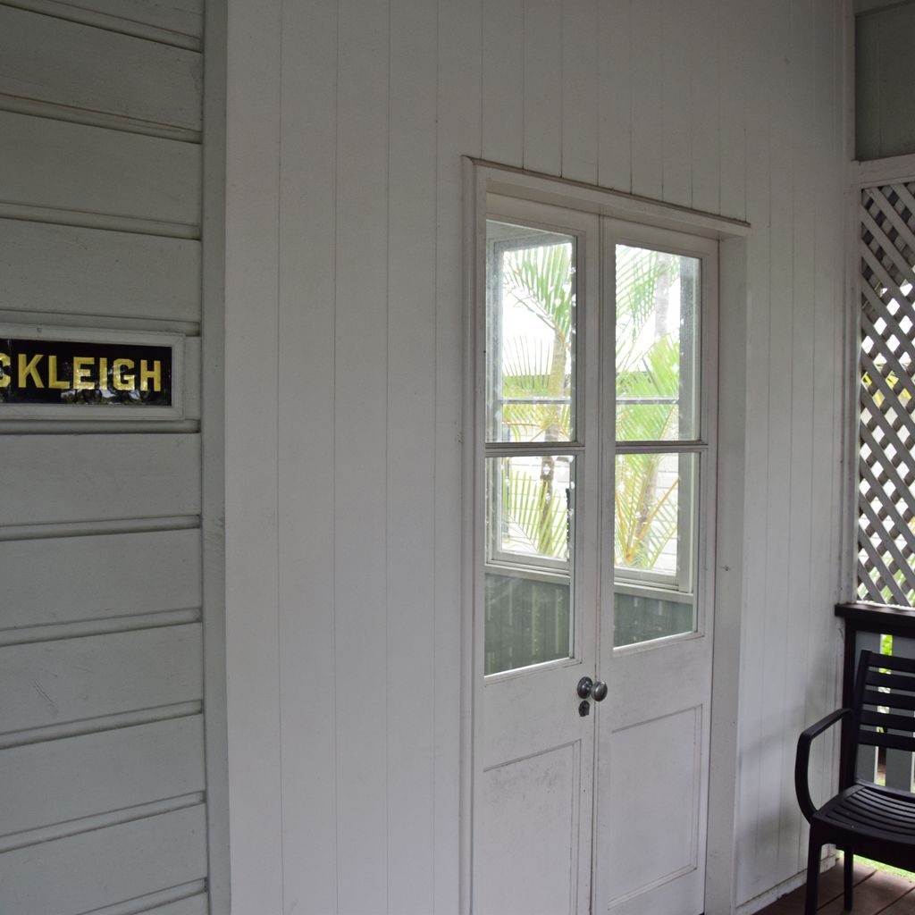 Sign in the front porch.