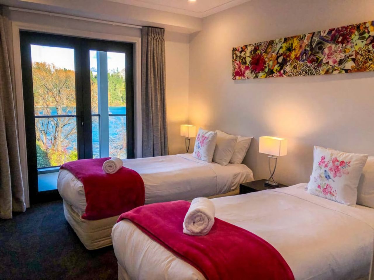 Bedroom 3 - can be 2 singles or 1 Californian King - has access to balcony
(pictured here as 2 singles)