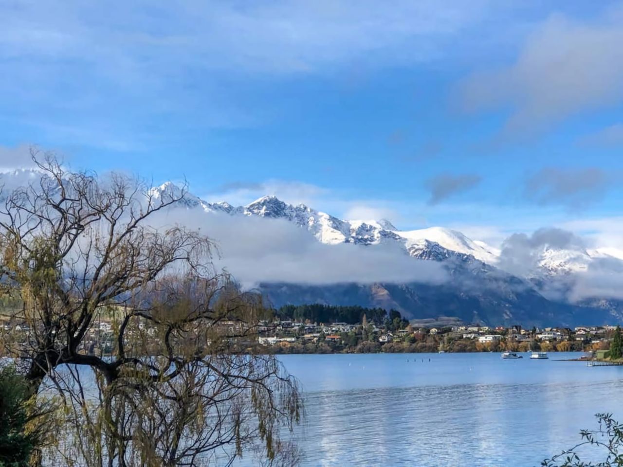 Snow capped mountains - view from the balcony