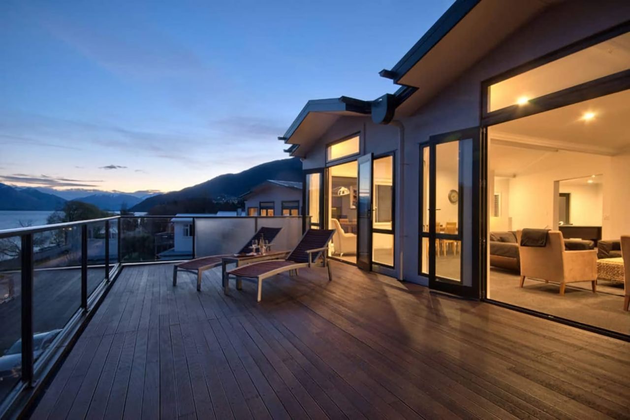 Enjoying a spring evening on the balcony