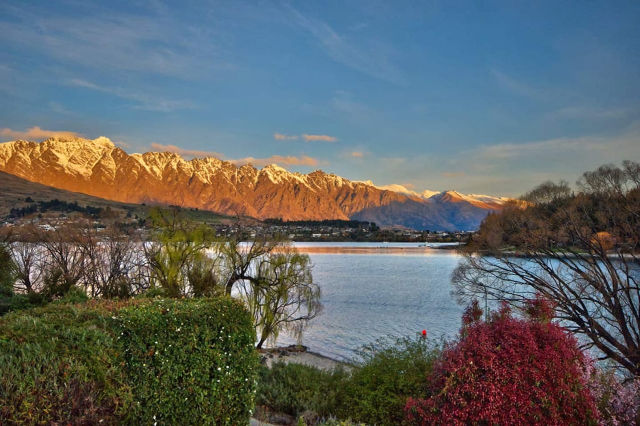 View of the Remarkable Mountains from the balcony at Deck 146
